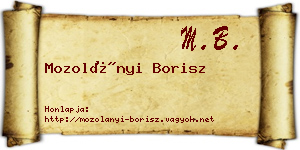 Mozolányi Borisz névjegykártya